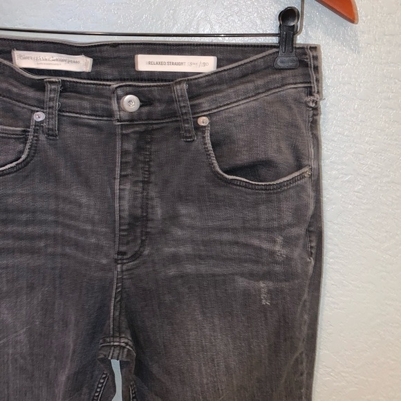 Anthropologie Pilcro Gray Relaxed Straight Leg Cropped Jeans size 30 - Picture 4 of 8